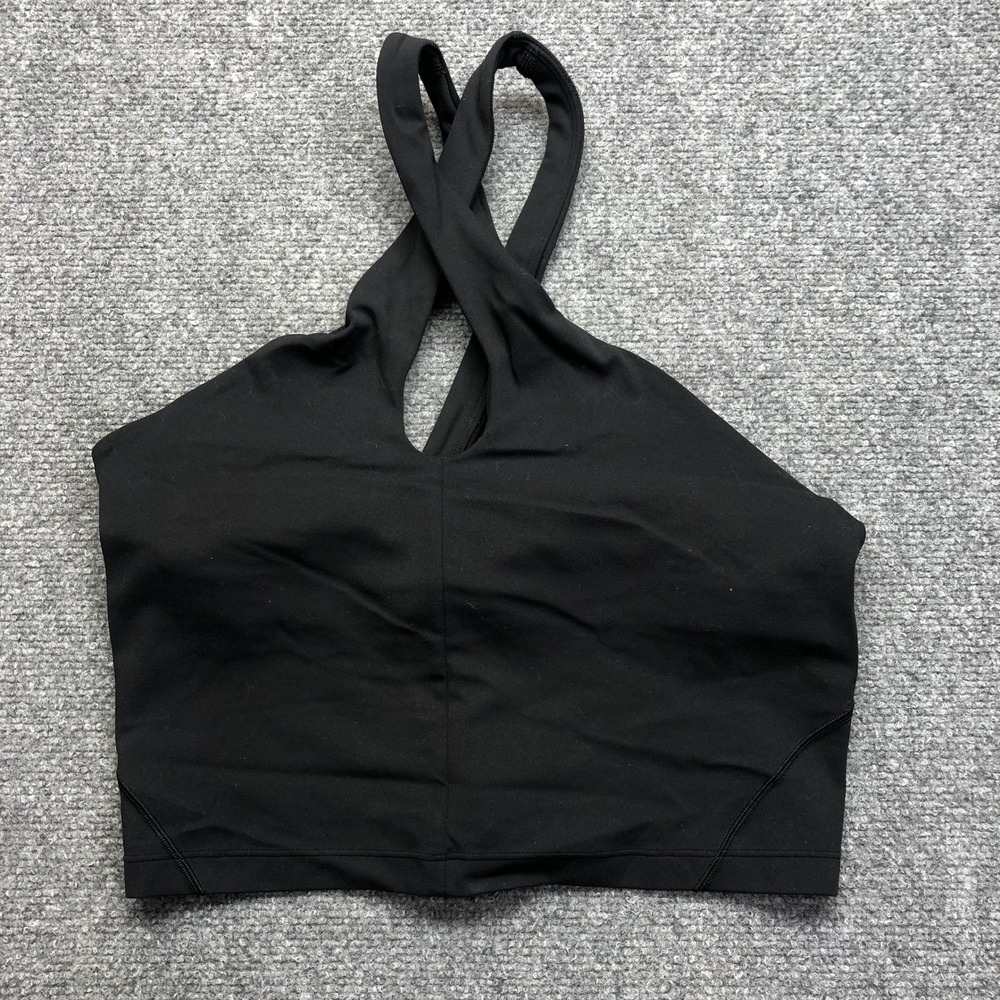 Lululemon Align Halter Tank Top Black Lulu  Yoga Crop LW1EH5S Size 10